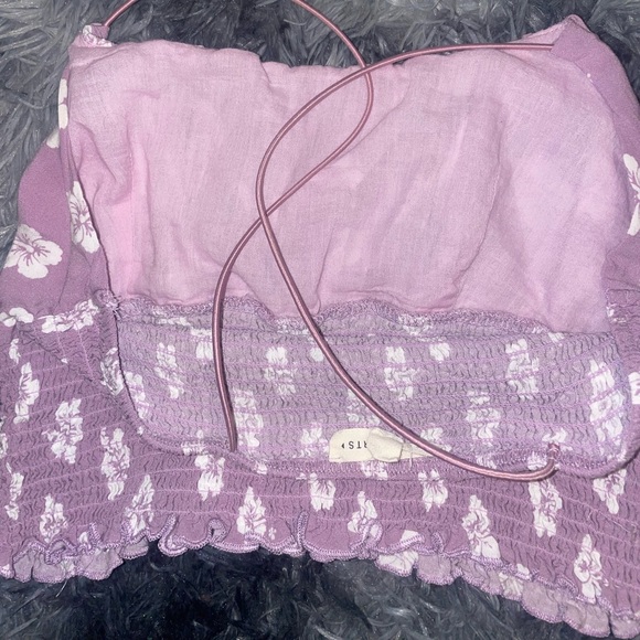 LA hearts floral purple and white crop top - Picture 4 of 5